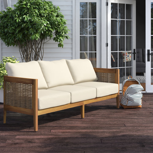 Sand & Stable Jacie 76.5'' Wide Outdoor Patio Sofa with Cushions